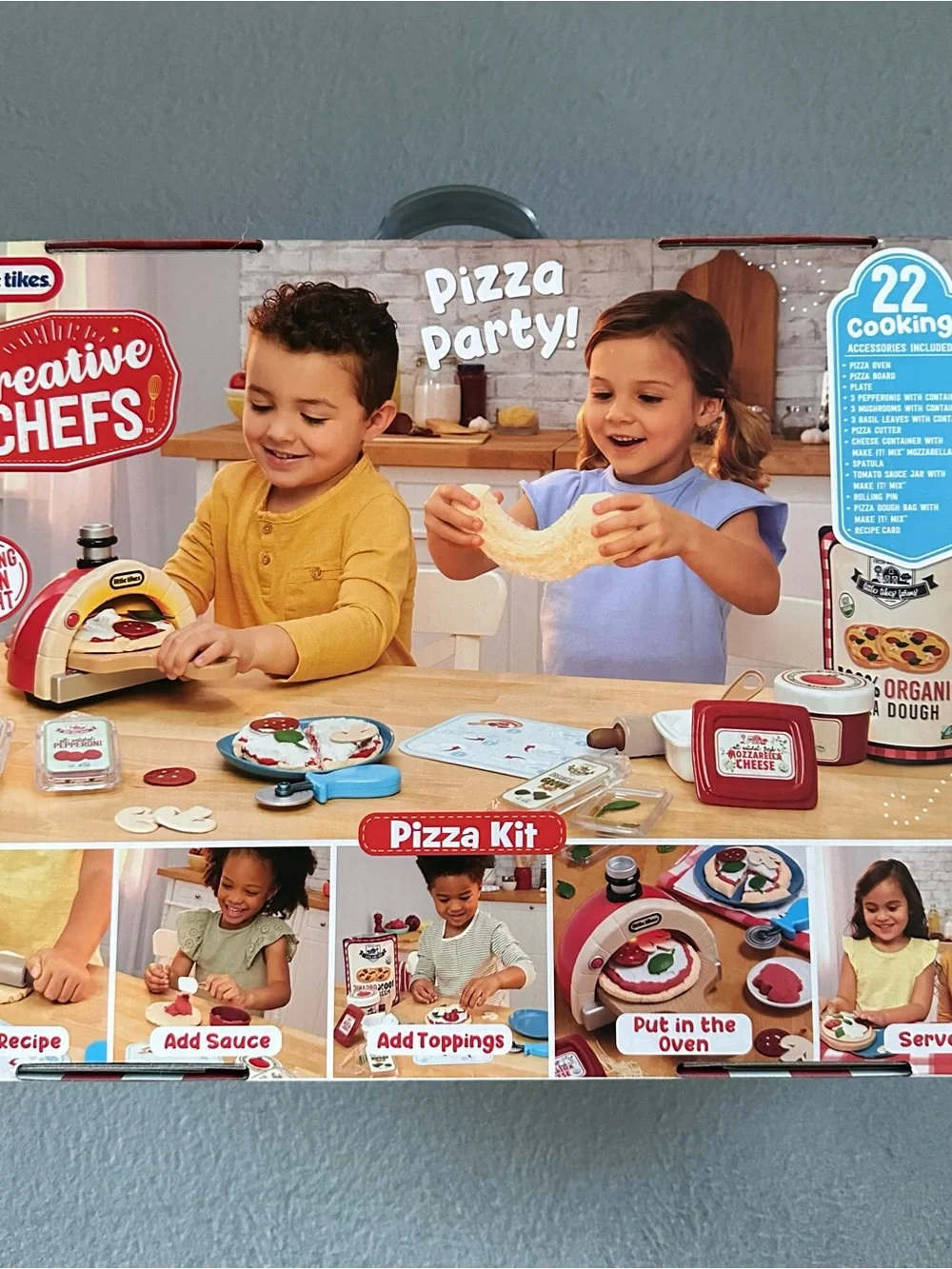 Little Tikes Creative Chefs Pizza Kit Realistic Pretend PlaySet Sensory Play New